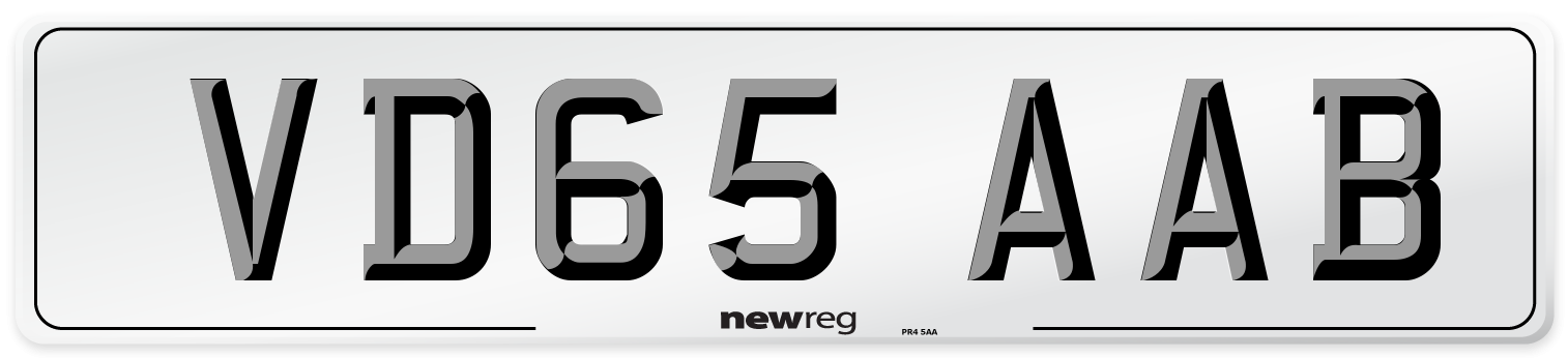 VD65 AAB Number Plate from New Reg